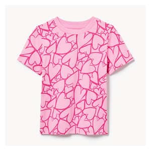 Toddler Girls' Printed T-Shirt - Bright Pink