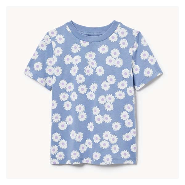Toddler Girls' Printed T-Shirt - Dusty Blue