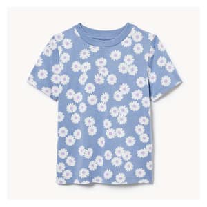 Toddler Girls' Printed T-Shirt - Dusty Blue