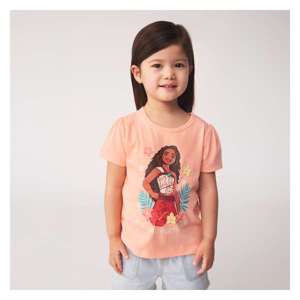 Toddler Girls' Dsiney Moana Graphic T-Shirt - Light Neon Orange