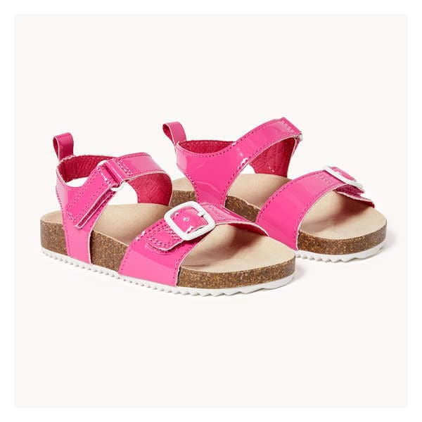 Sandales à fermeture rapide pour petites filles - Rose Foncé