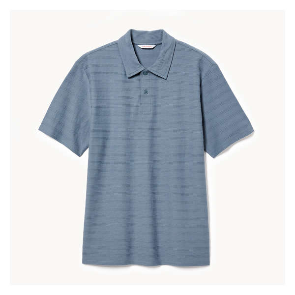 Men's Textured Stripe Polo - Dusty Blue