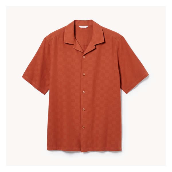 Men's Checkered Button-Up Shirt - Copper