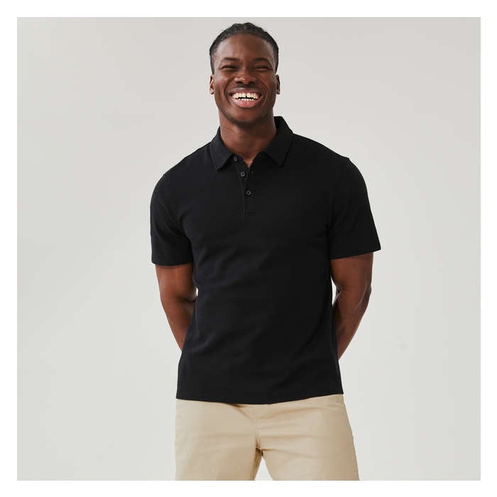Pour Des Hommes Polo texturé à manches courtes pour hommes