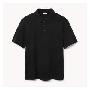 Men's Textured Short Sleeve Polo - Black