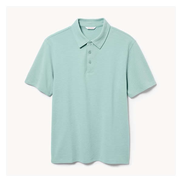 Men's Textured Short Sleeve Polo - Light Teal
