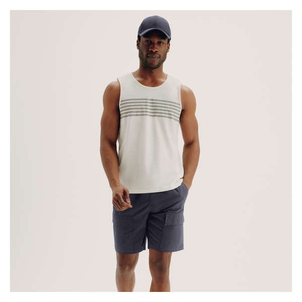 Men's Stripe Tank - Cream