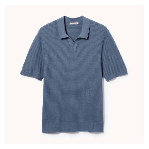 Men's Knit Polo Shirt - Dusty Blue