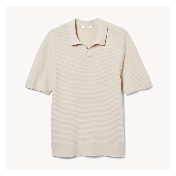 Men's Knit Polo Shirt - Light Sand