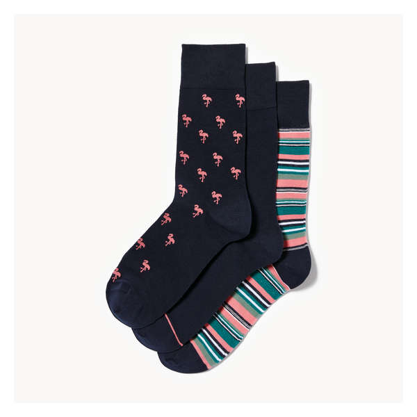 Ens. de 3 paires de chaussettes tube pour hommes - Marine