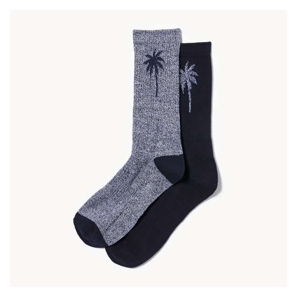 Ens. de 2 paires de chaussettes tube pour hommes - Marine