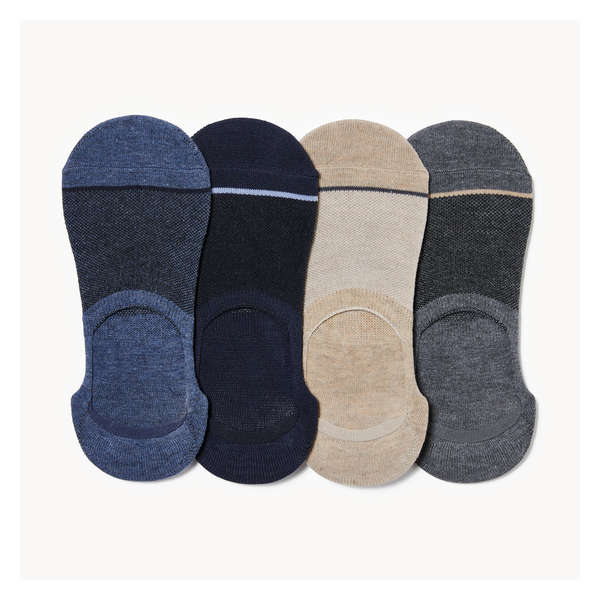 Ens. de 4 paires de protège-pieds en filet, hommes - Assorties