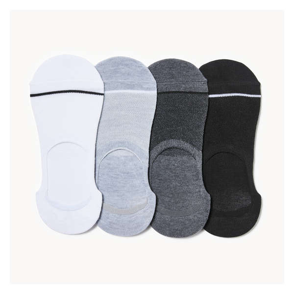 Ens. de 4 paires de protège-pieds en filet, hommes - Blanc