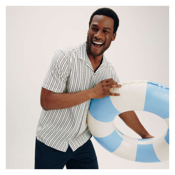 Men's Stripe Button-Up Shirt - Cream