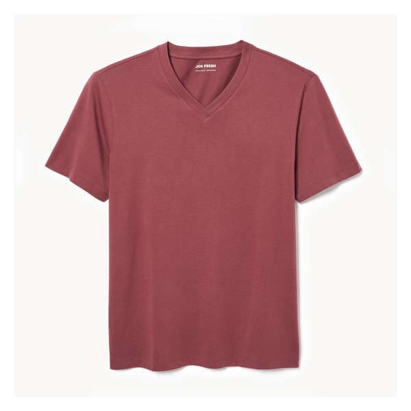 Men's Organic Cotton V-Neck T-Shirt - Dark Red