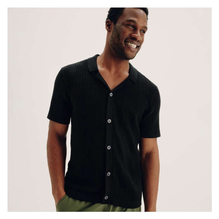 Men's Button-Up Sweater Polo