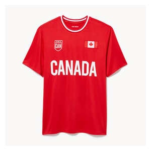 Adult Canada Soccer Jersey T-Shirt - Bright Red