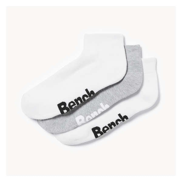 Men's Bench 3-Pack Anklets - White