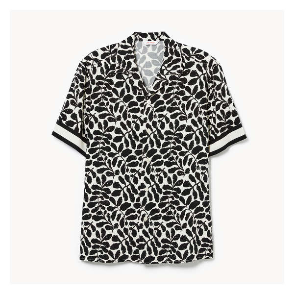Adult Printed Button-Up Shirt - Cream