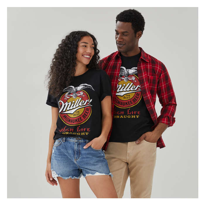 T-shirt imprimé Miller High Life pour adultes