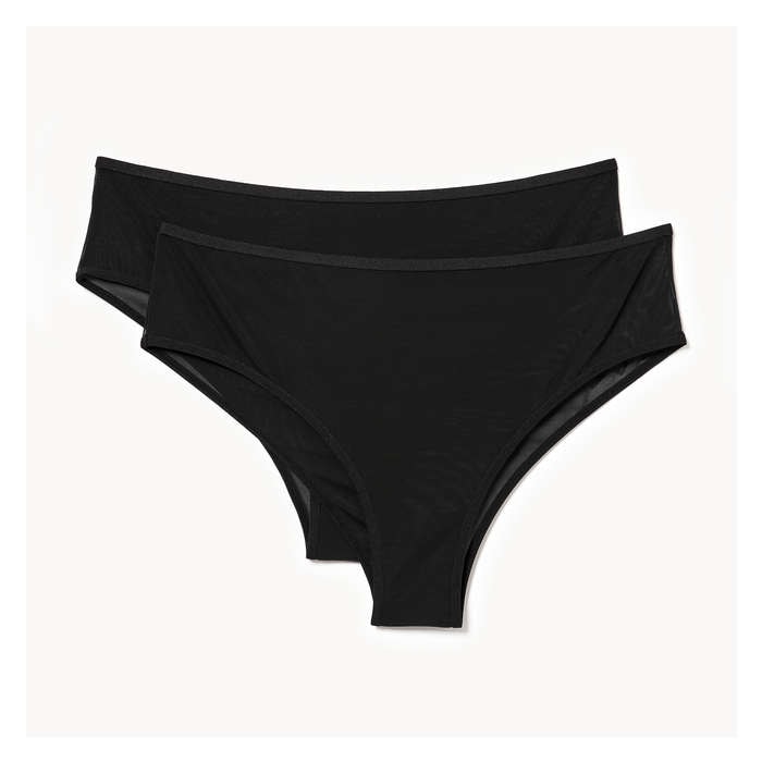 Women+ 2-Pack Mesh High-Cut - Black