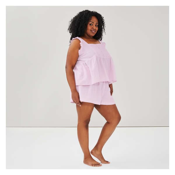 Women+ Smocked Sleep Short - Pale Pink