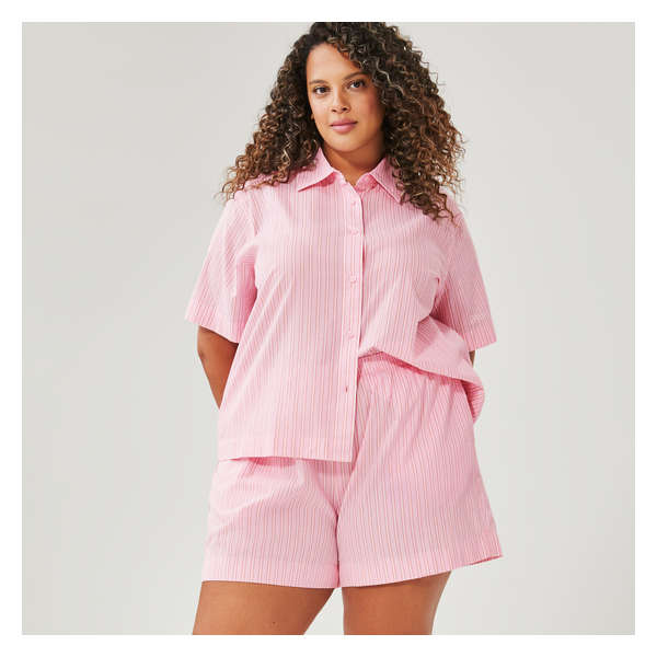 Women+ Stripe Pajama Short - Pastel Pink