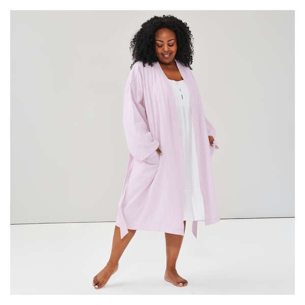 Women+ Stripe Gauze Robe - Pale Pink