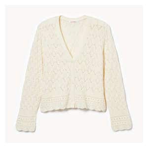 Women+ Crochet Cardigan - Cream