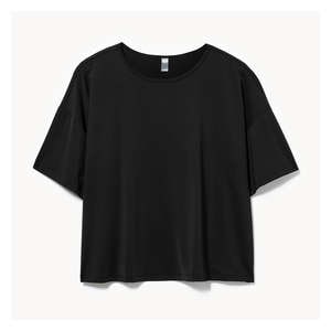 Women+ Active Balance Crop Oversized T-Shirt - Black