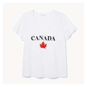 Women+ Active Canada V-Neck T-Shirt - White