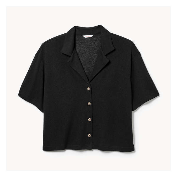 Women+ Button-Up Knit Shirt - JF Black