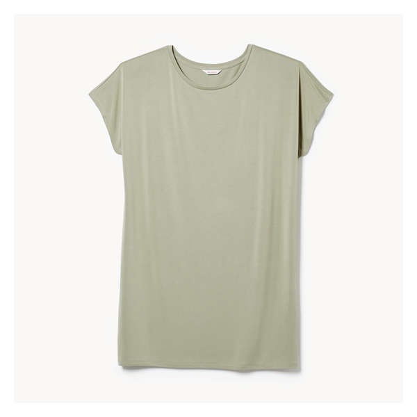 Women+ Sandwash T-Shirt Dress - Khaki Green
