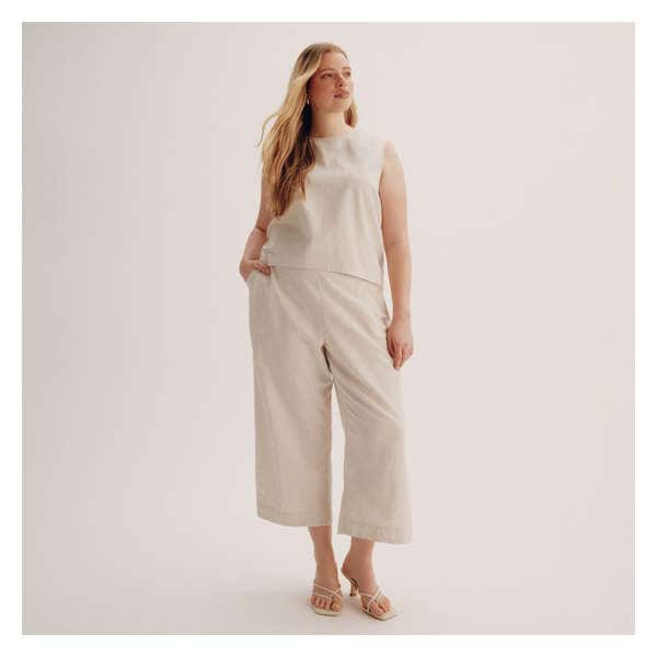 Women+ Linen Blend Sleeveless Top - Linen