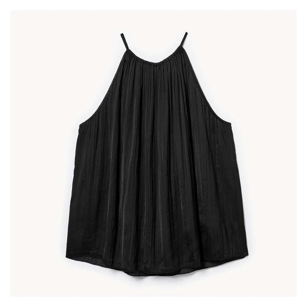 Women+ Crepe Satin Halter Top - JF Black