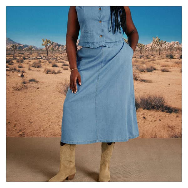Women+ Denim Skirt - Light Wash