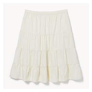 Women+ Tiered Midi Skirt - Cream