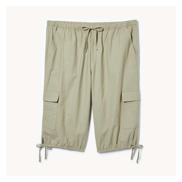 Women+ Cotton Crop Pant - Khaki Green