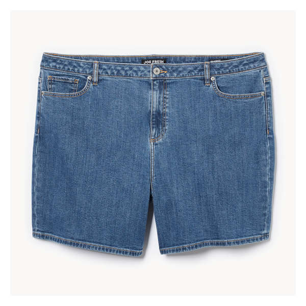 Women+ Medium Wash Relaxed Fit Denim Short - Medium Wash