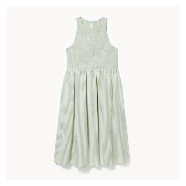 Women+ Smocked Midi Dress - Light Green