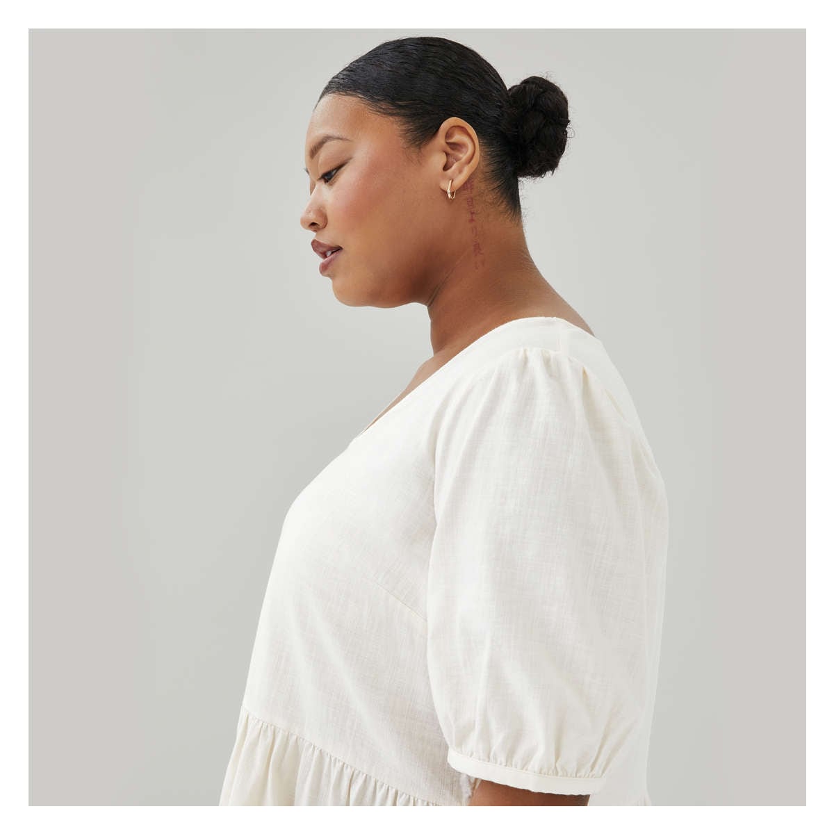 Women+ Cotton V-Neck Midi Dress