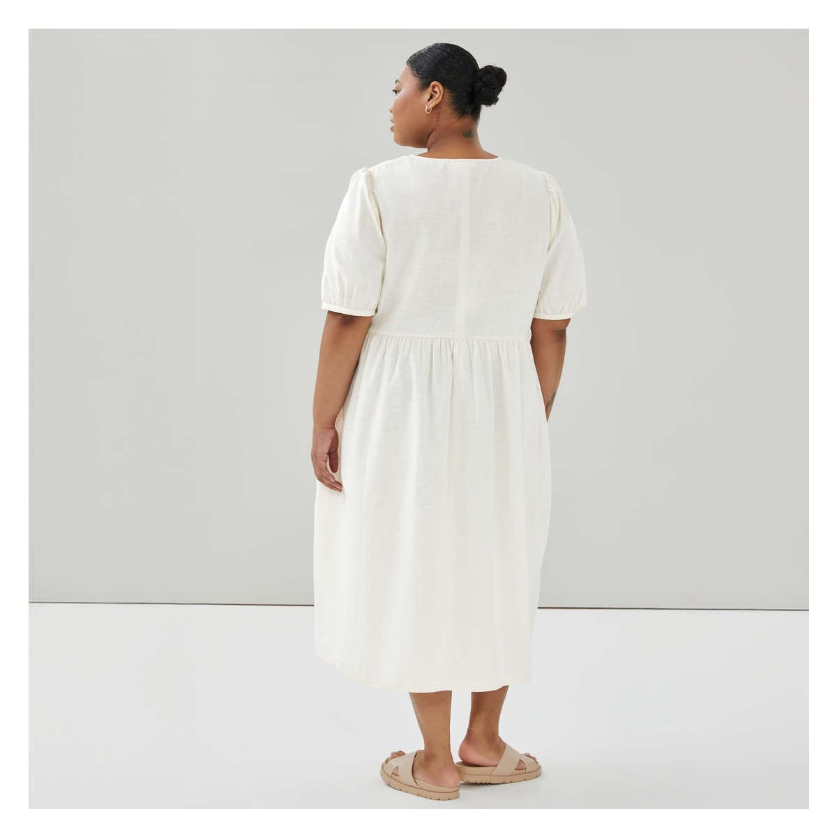 Women+ Cotton V-Neck Midi Dress