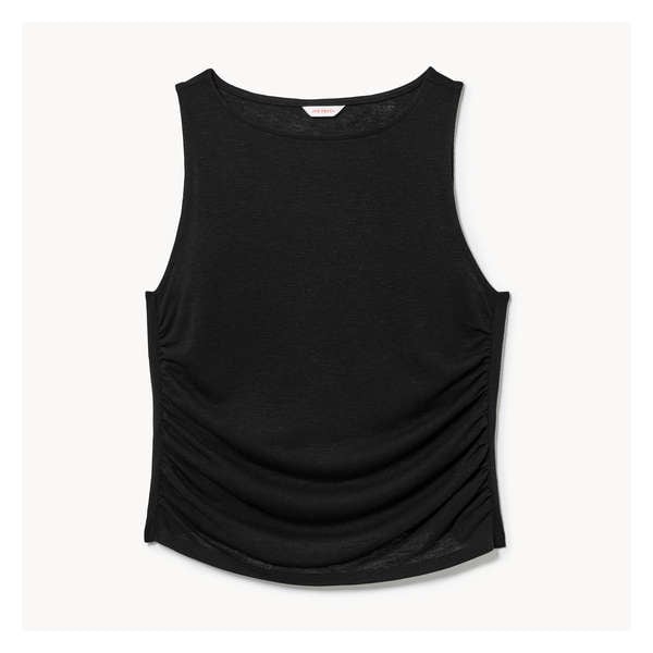Women+ Ruched Sleeveless Top - JF Black