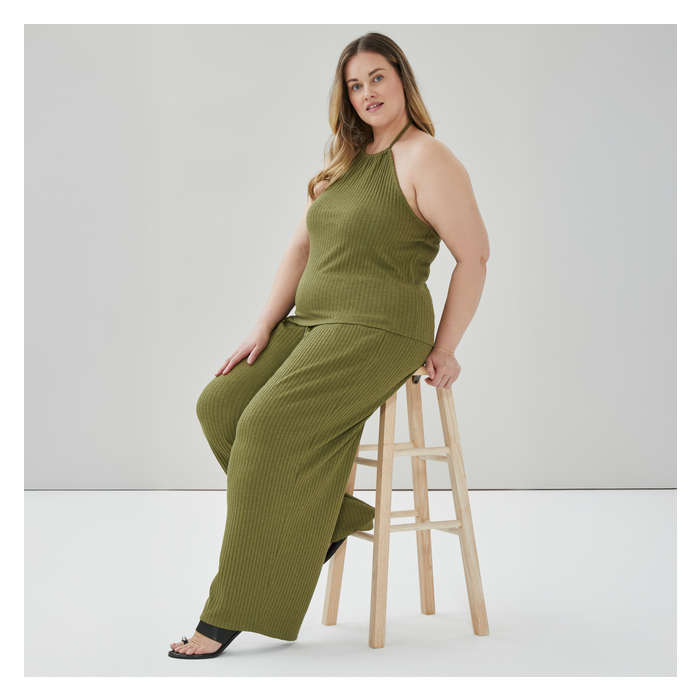 Women+ Textured Wide Leg Pant