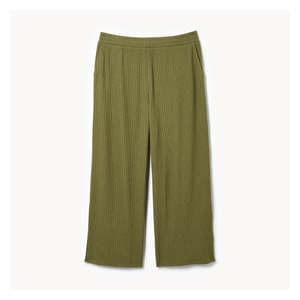 Women+ Textured Wide Leg Pant - Olive