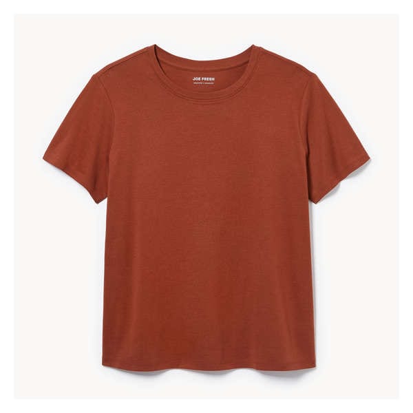 Women+ Essential Organic Cotton Crew Neck T-Shirt - Brown