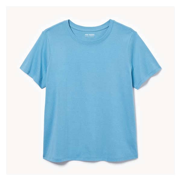 Women+ Essential Organic Cotton Crew Neck T-Shirt - Light Blue