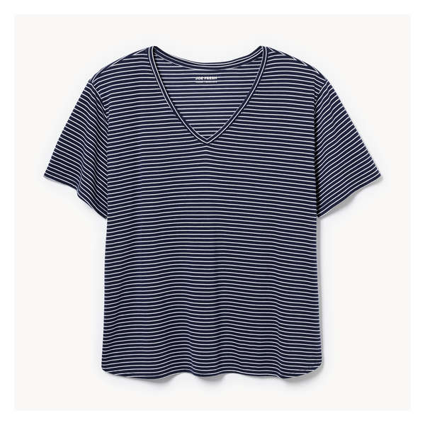 Women+ Stripe Relaxed V-Neck T-Shirt - Navy