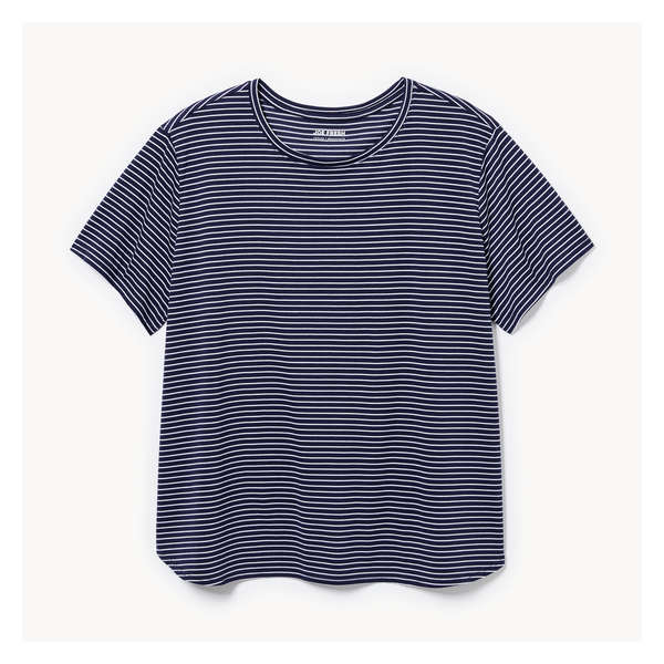 Women+ Stripe Crew Neck Relaxed T-Shirt - Navy