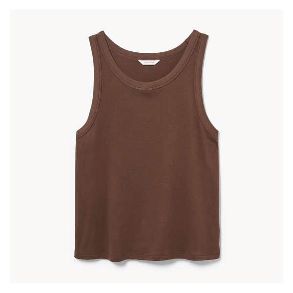 Women+ Rib Racerback Tank - Dark Brown